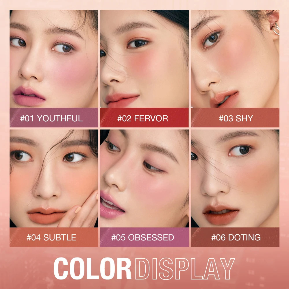 O. Two of them. O 12pcs powder blusher stick set cream powder blusher 6-color multi-purpose waterproof durable red lip cheek eye makeup set 241107