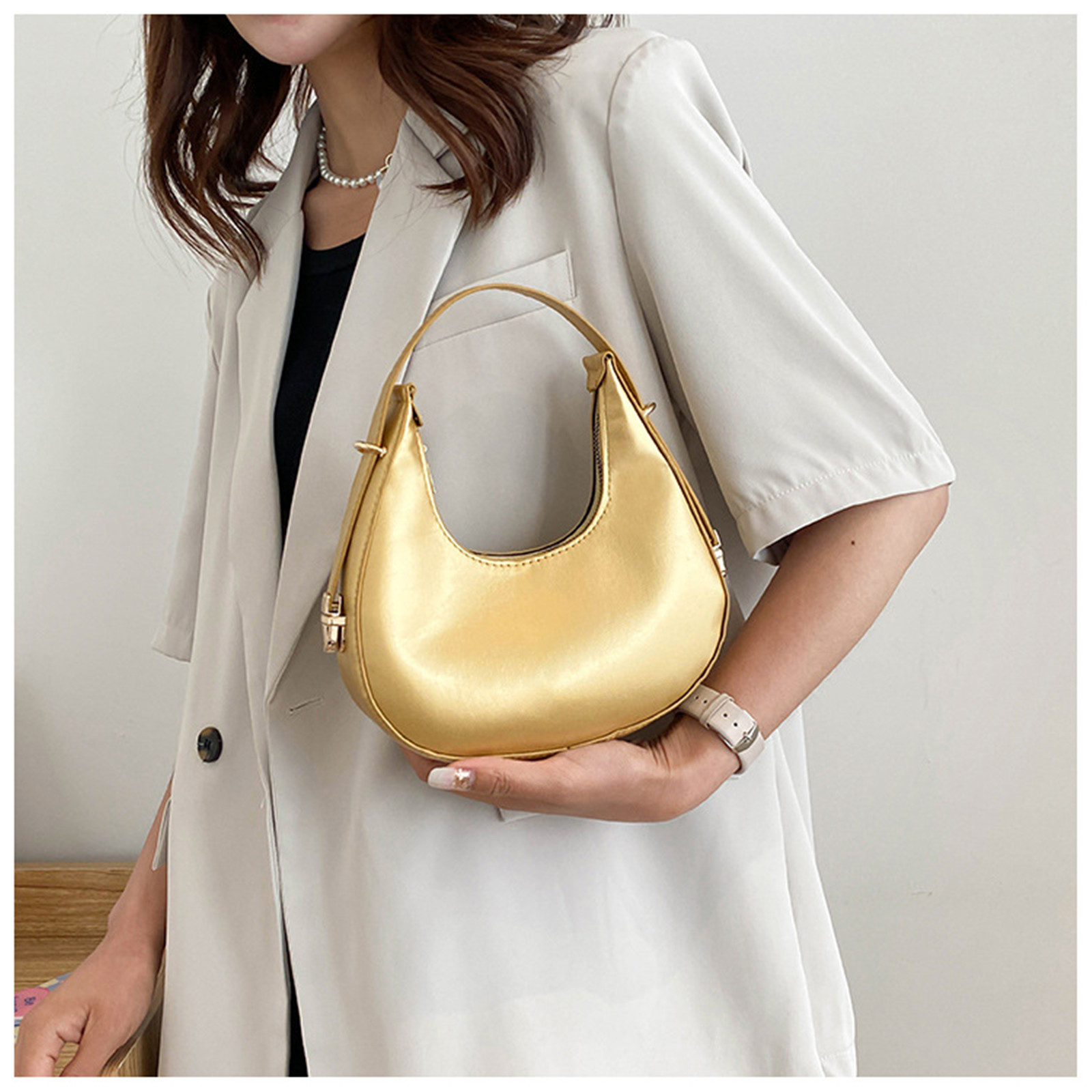 Fashion Stone Pattern Shoulder Bag Women'S Small Handle Underarm Bag Clutch Luxury Women'S Handbag Tote Bag Mini Dumpling Bag
