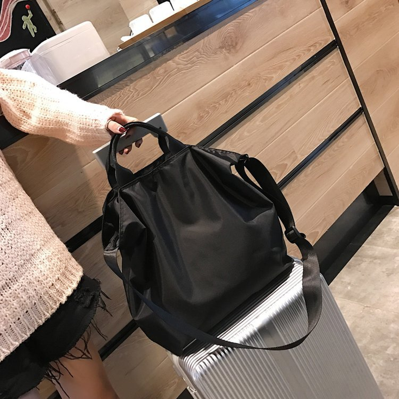 Multifunction Women Nylon Handbags Fashion Large Capacity Travel Bag Sports Shopping Shoulder Bags Black Blue Crossbody LW0156