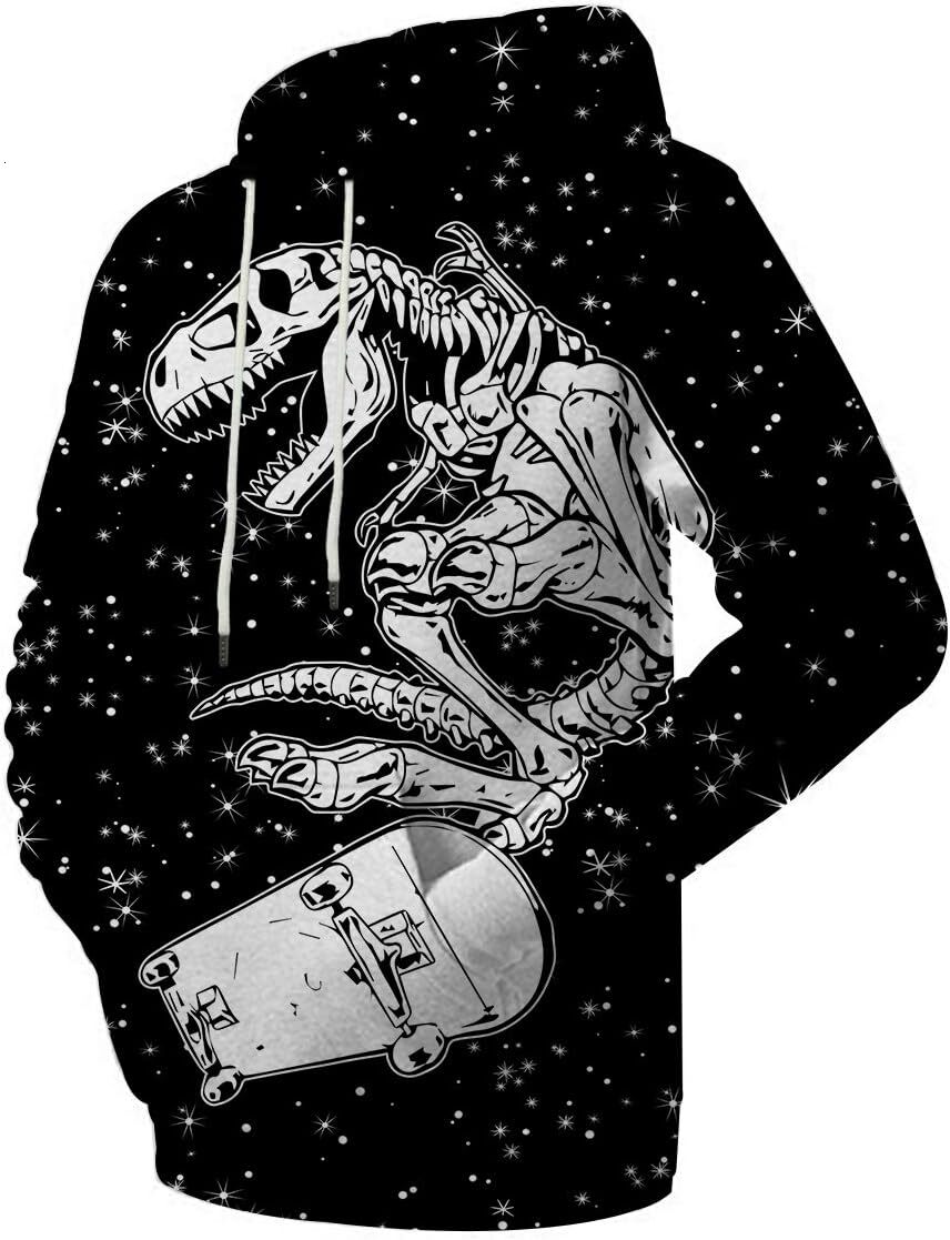 Hoodie for Mens Womens Unisex Colorful Graphic Hoodies 3D Print Cool Sweatshirt Cool Design with Pocket for Men and Women GraphicCool dinosaur pattern