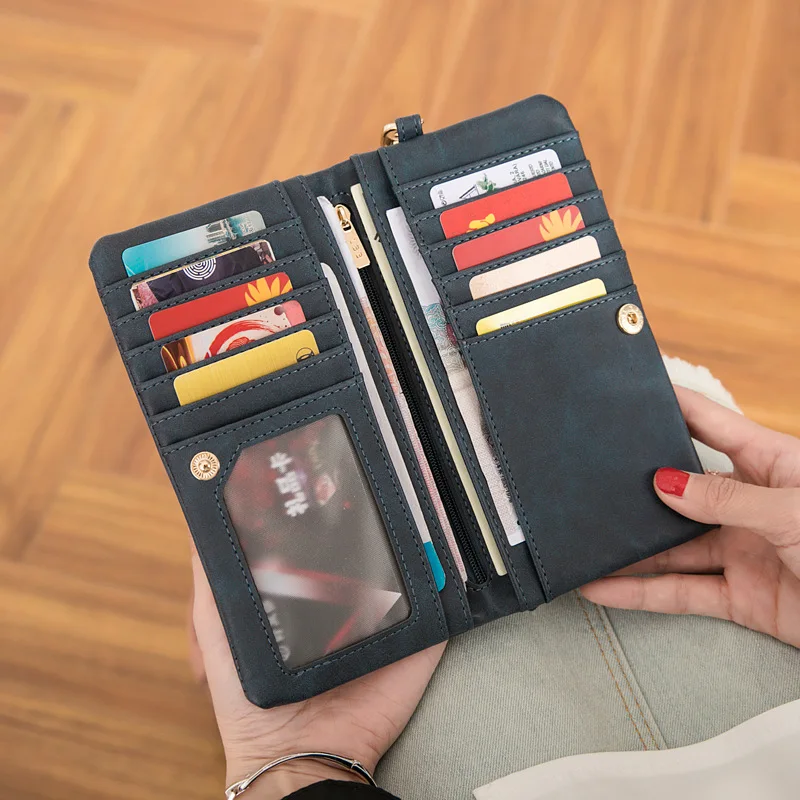 Fashion Zipper Purses Women's Wallets Envelop Long Wallet Women Long Section Clutch Wallet Soft PU Leather Money Bag