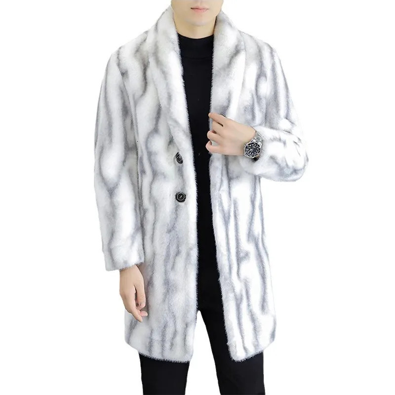 S-6XL size fashionable mens jacket warm mink velvet mens winter jacket medium long outdoor sports leisure short park 241107