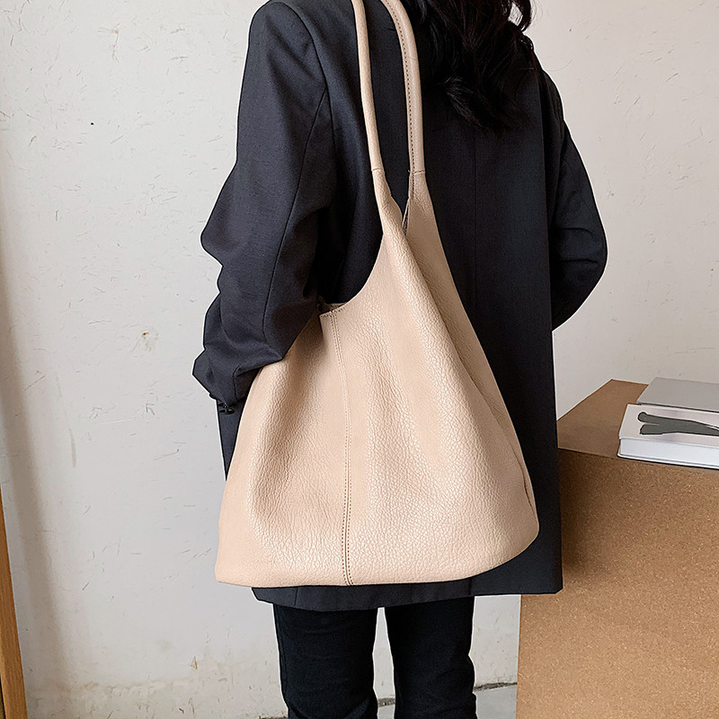 New Large Capacity Shoulder Bags PU Leather Women 2021 Simple Female Handbags Travel Brand Trending Ladies Hand Bag Big Totes