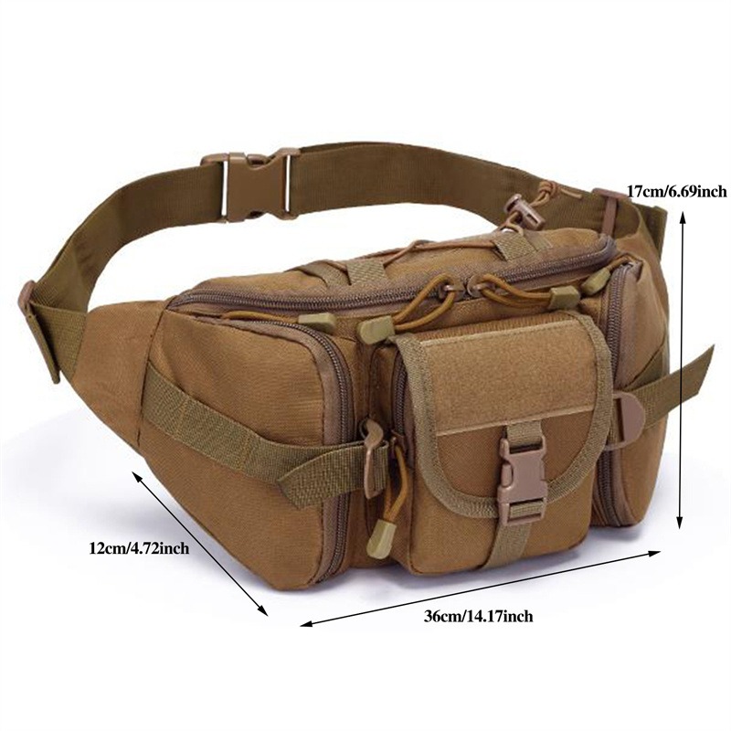 Outdoor Waist Bag Men's Tactical Waterproof Molle Camouflage Hunting Hiking Climbing Nylon Mobile Phone Belt Pack Combat Bags