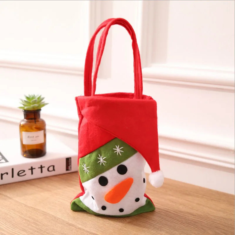 Snowman Elf Santa Claus Ginger Juice Bread Man Handbag Snowman Santa Claus Bag Christmas Gift Bag XMAS Childrens Candy Bag 241107