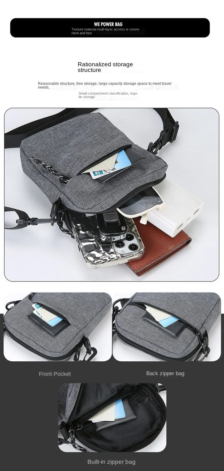 Simple Casual Mini Crossbody Bag Mens Nylon Small Shoulder For Men Oxford Messenger Phone Side Sling Husband Chest Pack 241106