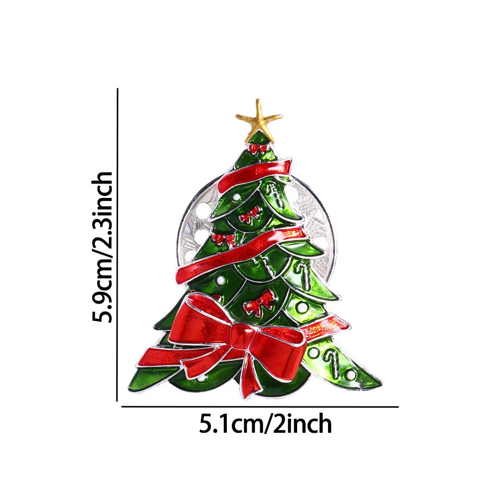 Cring Coco Christmas Tree Brooch Fashion Magnetic Buckle Brooch Enamel Jewelry Womens Party Christmas Gift Version 241107