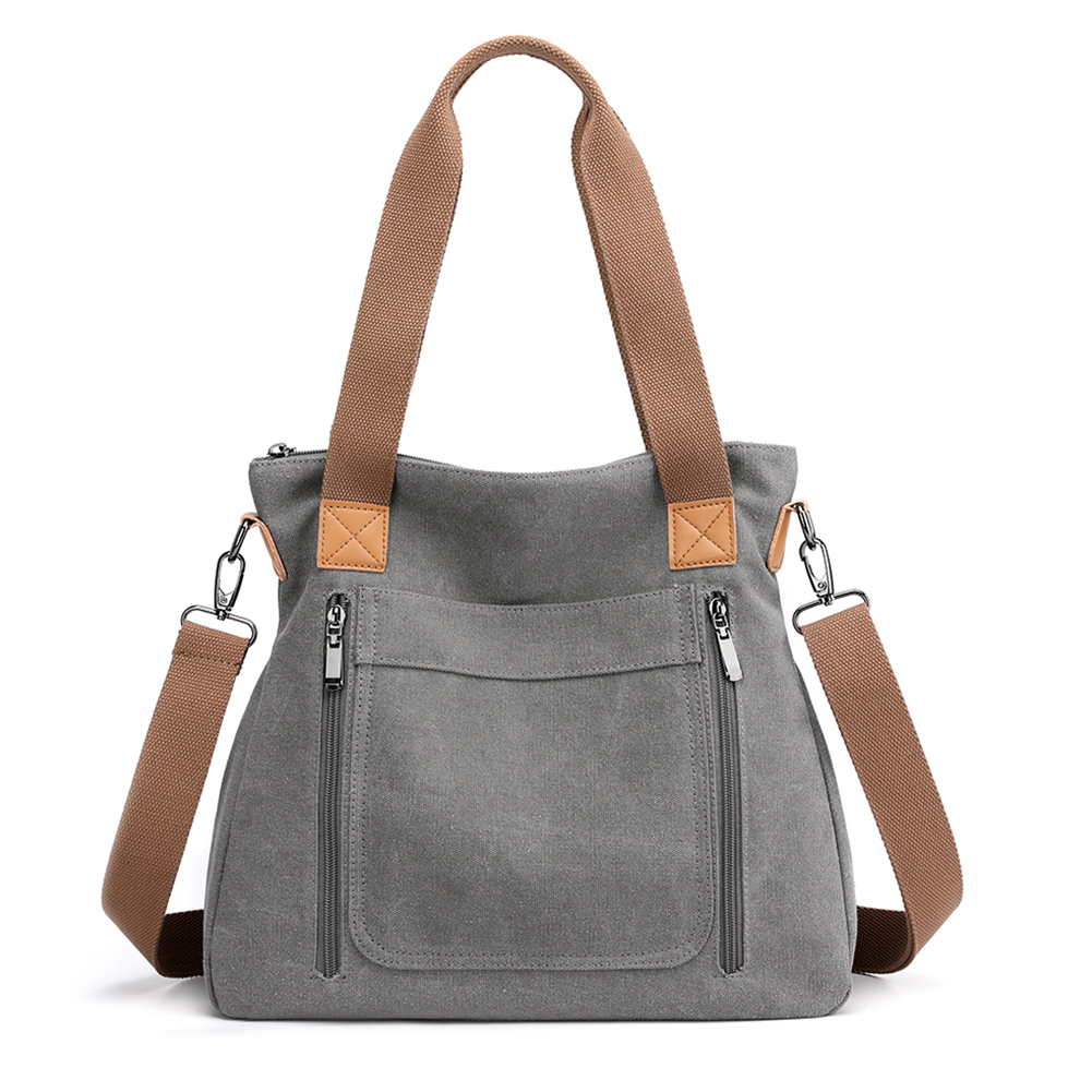 Women Retro Crossbody Bag Large Capacity Canvas Vintage Shoulder Bag Adjustable Strap Casual Tote Handbag Female Shopping Bag