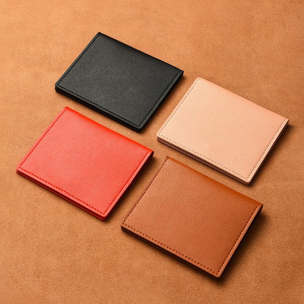 Slim And Compact Card Holders PU Leather Anti Demagnetization Bank ID Card Case Ultra Thin Short Credit Card Bags Bus Card