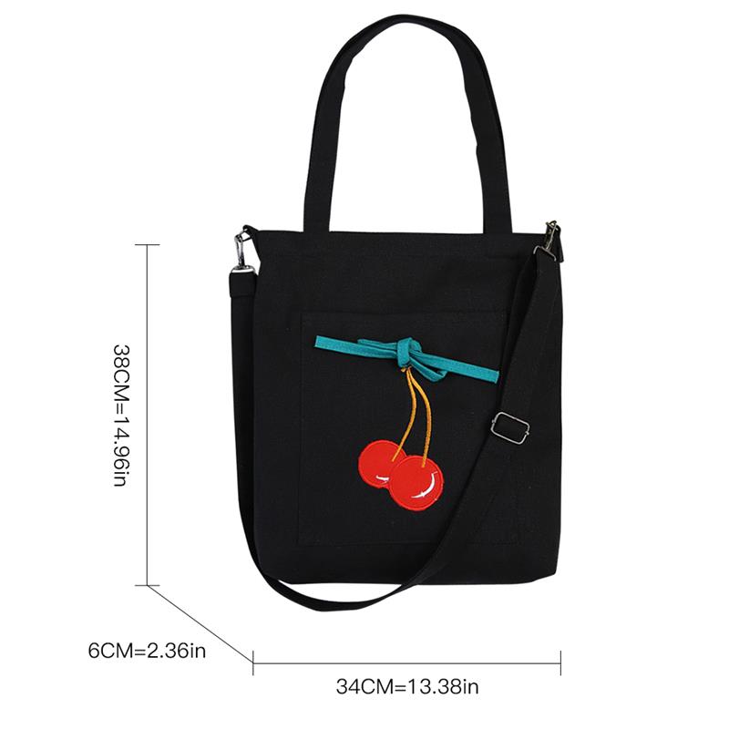 New Crossbody Bag Fashion Casual Cute Cherry Canvas Shoulder Bag Messenger Bag Shopping Bag Totes Beach Bag