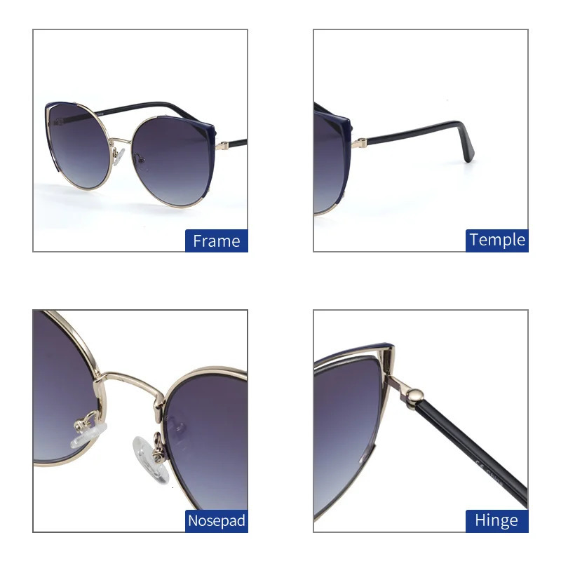 ZENOTTIC Womens Fashion Extra Large Cat Eye Sunglasses Womens n Sunshade Alloy Cateye UV400 Sunglasses 241106