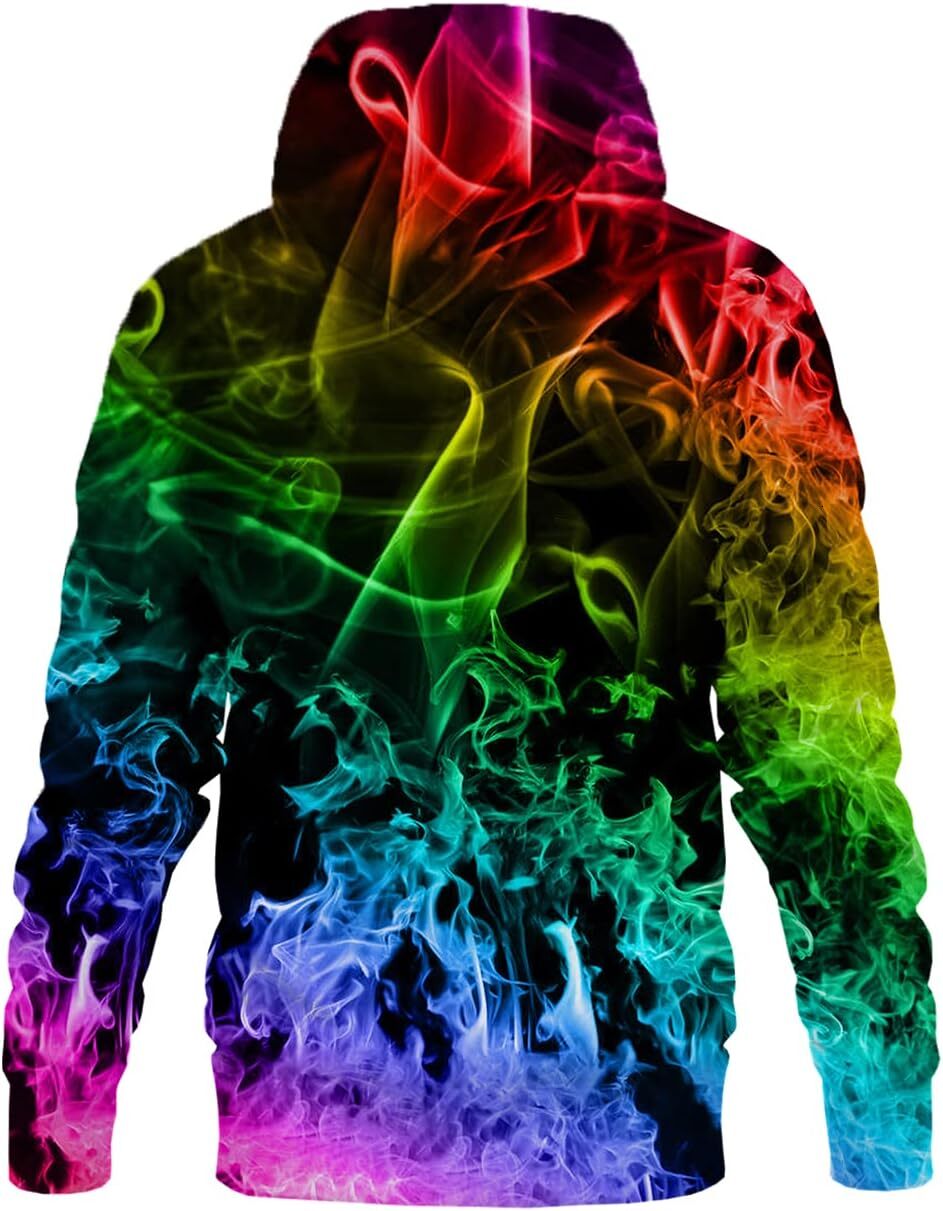 Hoodie for Mens Womens Unisex 3D Novelty Hoodies Cool Graphic Pullover Sweatshirts with Pockets Graphic Cool colored patterns