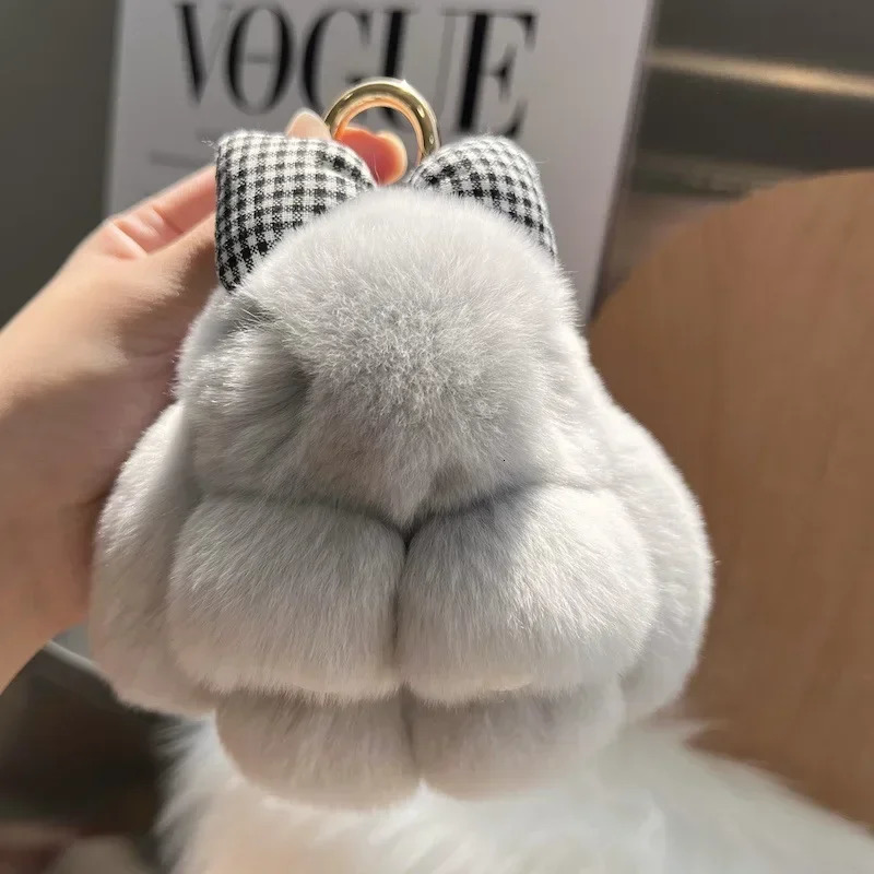 2024 Mini Rabbit Bow Pendant Bag Belt Car Keychain Cute Rabbit Couple Pendant Cute Keychain 241107