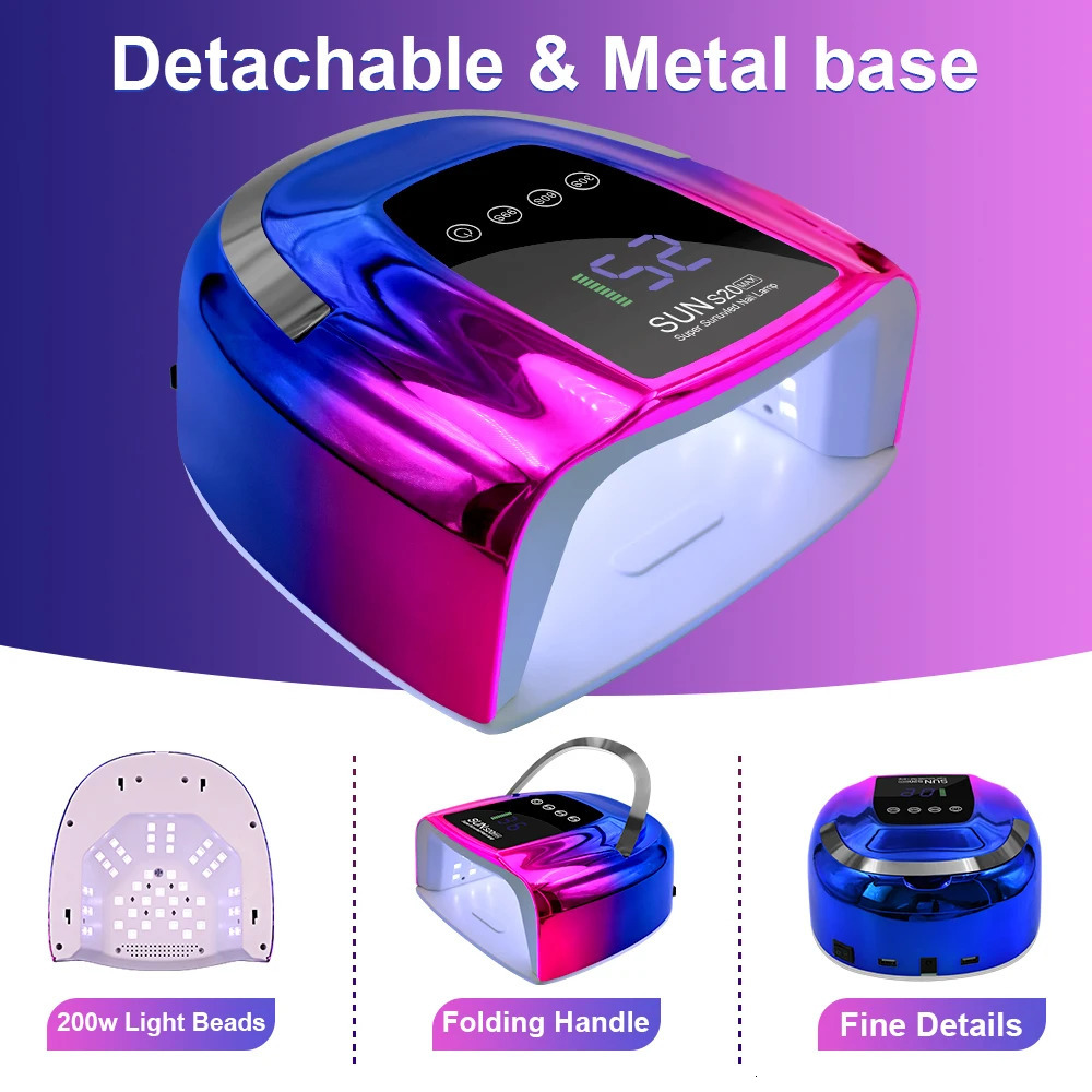 Cordless Rechargeable UV LED Nail Lamp With LED Display Wireless 48LEDS Nail Drying Lamp For Curing All Polish Gel Salon Tools 241106