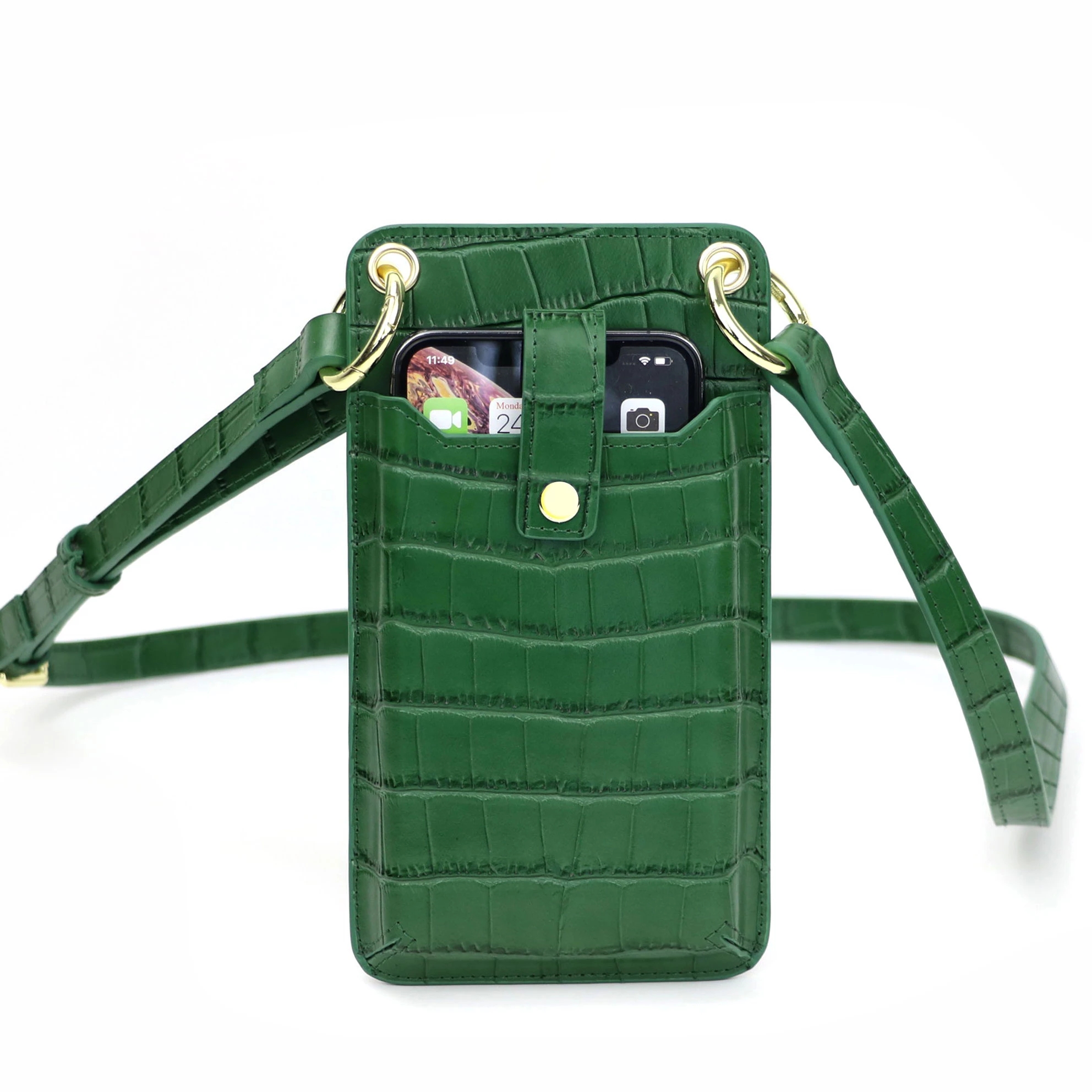 Fashion Crocodile Pattern Leather Mini Shoulder Bag Women Mobile Phone Bag For Iphone 11 Pro Max Phone Wallet Cross Body Bag