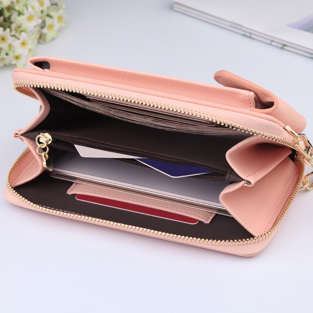 Faux Leather Shoulder Bag Vintage Women Fashion Large Capacity Clutch Phone Handbag Zipper Wallet Bag