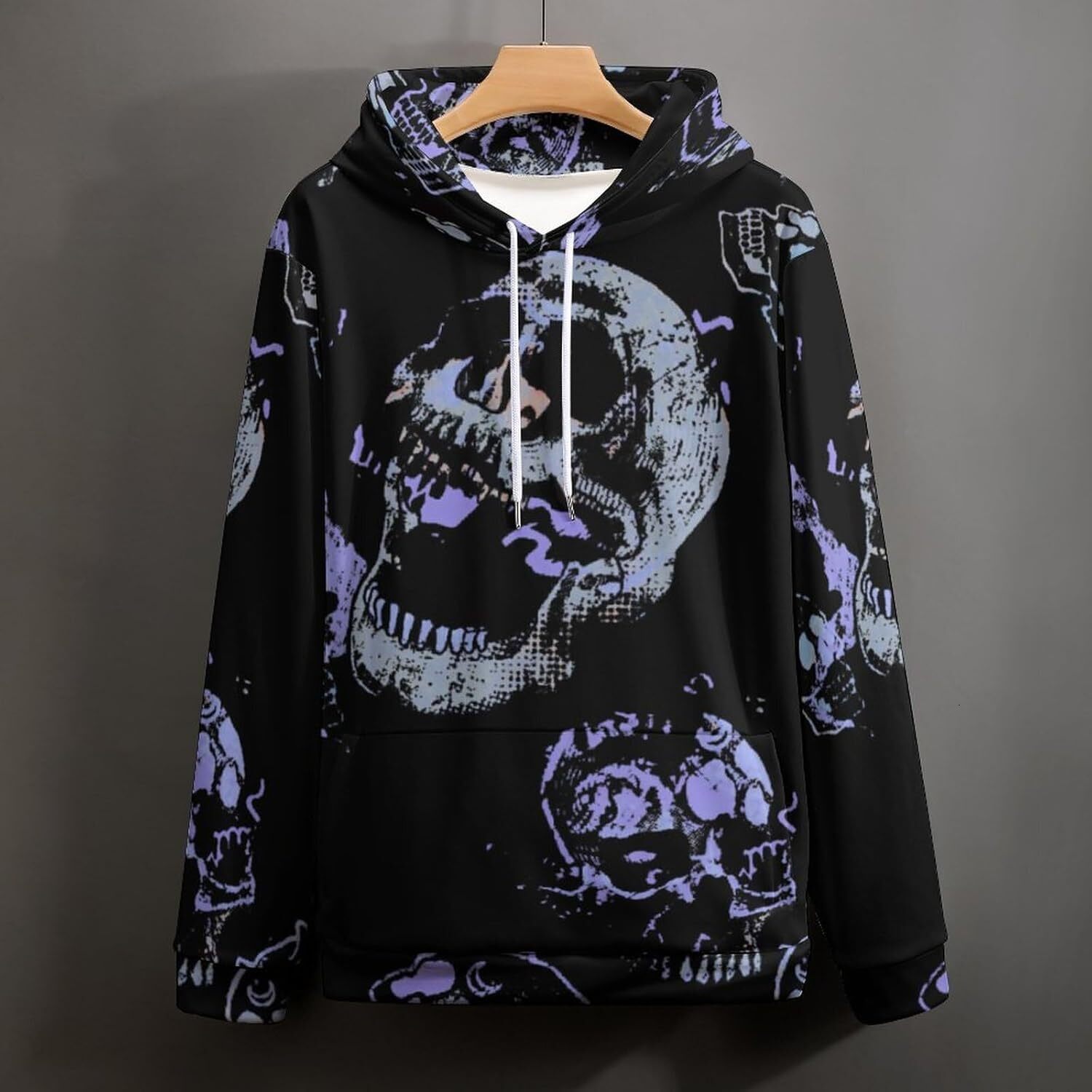 Hoodie for Mens Womens Unisex Skull hoodie Novelty skull graphic sweatshirt Long sleeve pocket pullover Graphic Hoodies sweatshirt Trendy black skull 