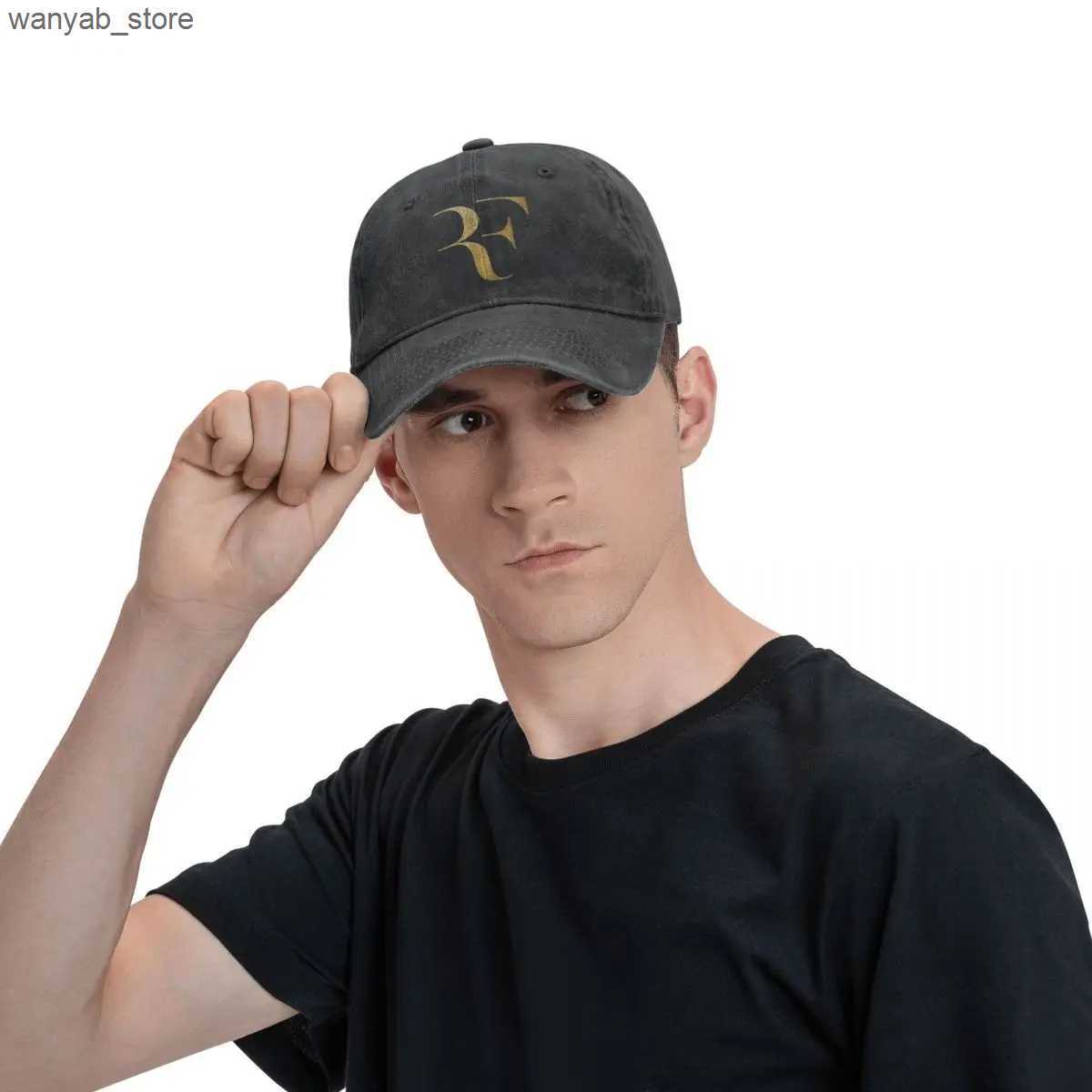 Ball Caps Golden Roger Federer RF baseball cap unisex mens design hip-hop dad hat summer streetwear outdoor sports baseball cap L240910