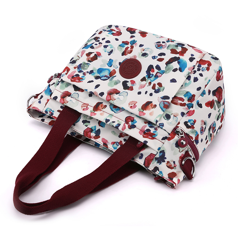 Fashion Floral Pattern Female Shoulder Bag High Quality Durable Nylon Women Handbag Large Capacity Female Bag Casual Tote