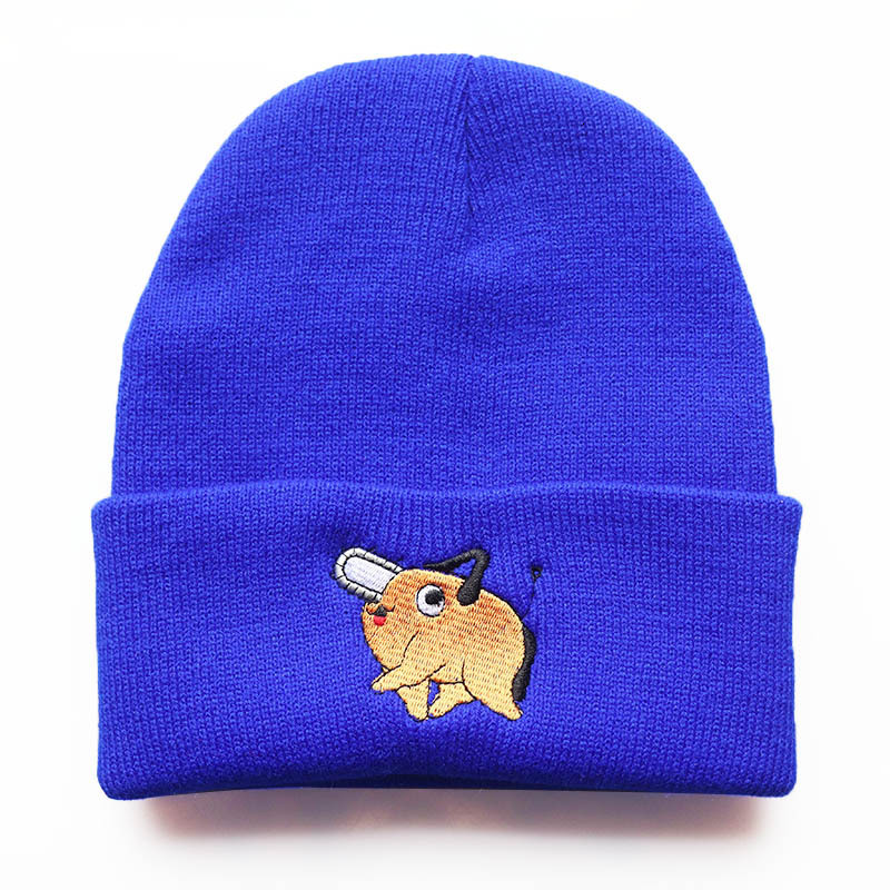 High quality design, men and women Anime cartoon Pochita embroidered knitted dog chainsaw man woolen hat