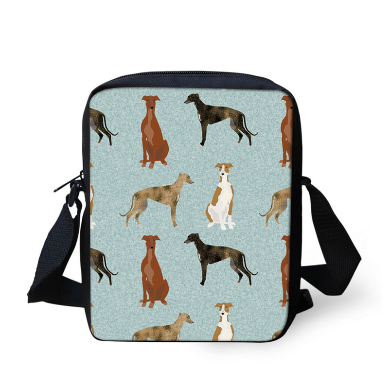 Handbags Women Cute Greyhound Printing Crossbody Bags Ladies Shoulder Messenger Bag for Girls Mini Kindergarten Bags