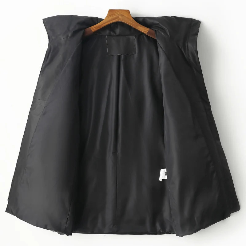 Womens genuine leather down jacket winter down collar brushed thick warm foam outer womens sheepskin coat 241107