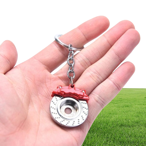 Creative gift car metal keychain turbo gear hub pendant brake disc shock absorber Pendant Christmas gifts 6 Colors