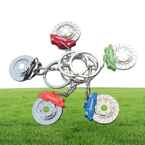 Creative gift car metal keychain turbo gear hub pendant brake disc shock absorber Pendant Christmas gifts 6 Colors