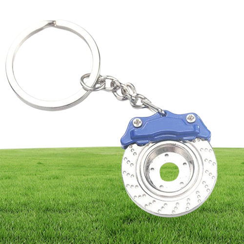 Creative gift car metal keychain turbo gear hub pendant brake disc shock absorber Pendant Christmas gifts 6 Colors