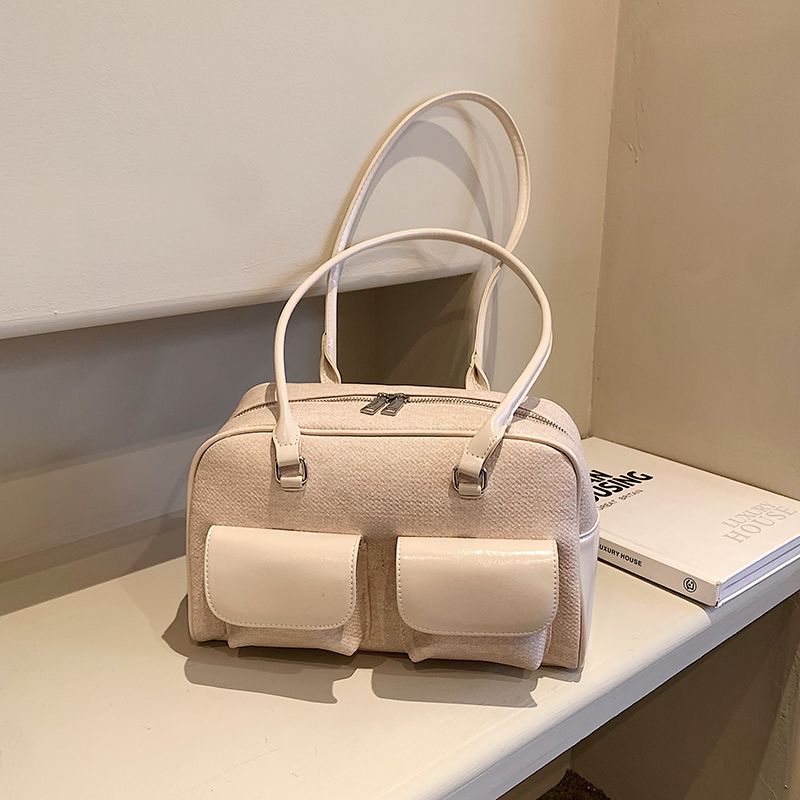 Miyagawa Retro Underarm Women's New Bowling Korean Tote Bags Fashion One Shoulder Boston Commuter Bag