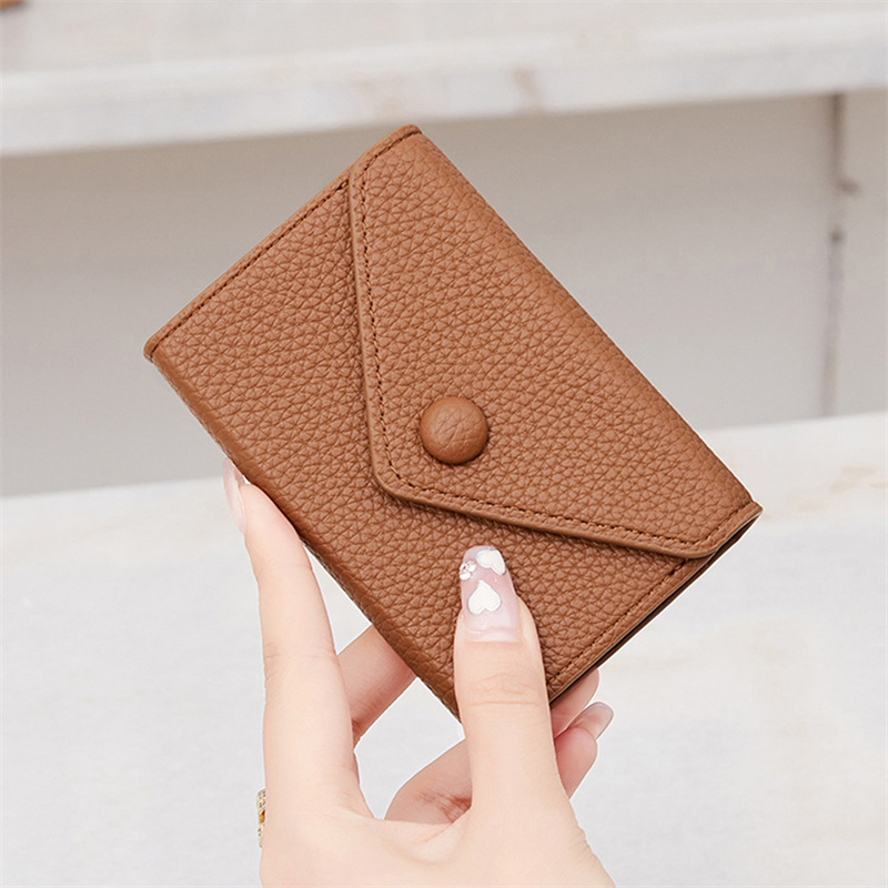 RFIDanti-theft brush lychee embossed multi card slot women'scardbag portablewallet multifunctional credit card/currency/card bag