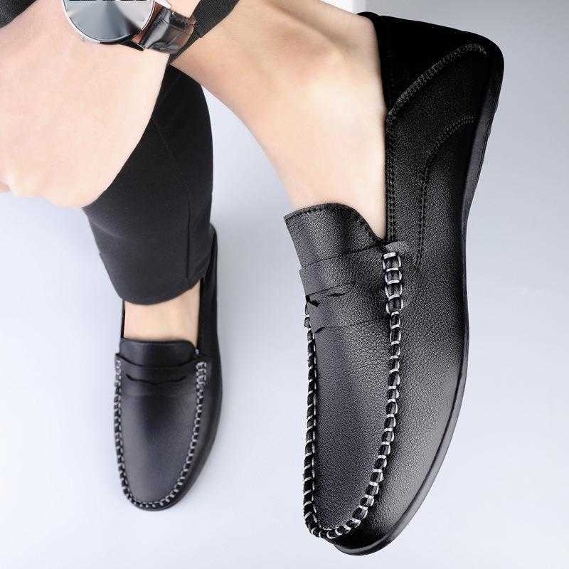 CMM Four Seasons Mens Bean Shoes Lazy Half Dragged Low Top Soft Bottom Soft Surface White Casual Shoes Trendy Mens Shoes