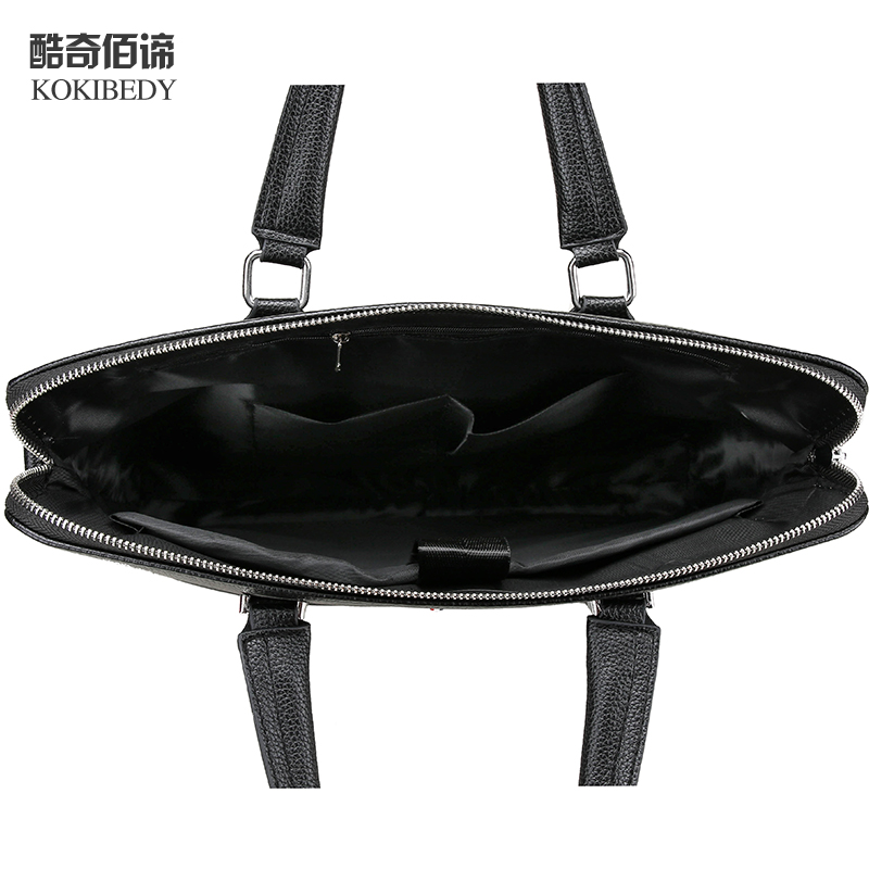 New Men Briefcase Bags Business Leather Bag Shoulder Messenger Bags Work Handbag 14 Inch Laptop Bag Multifunctional Zipper Bag