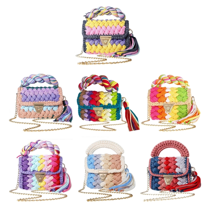 2023 Handbag Large Capacity Handmaede Woven Shoulder Bag Crochet Tote for Girl