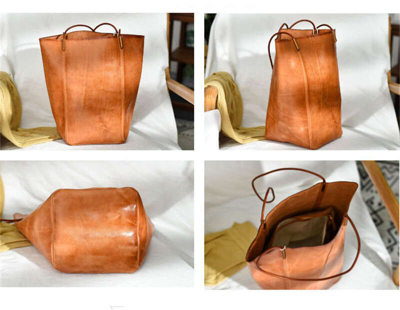 OLOEY Vintage Organizer Genuine Leather Ladies Design Tote Fashion Casual Natural Real Cowhide Women Shoulder Shopping Bag