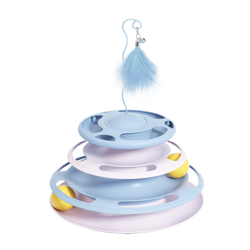 Cat Toys Flying Disc Cat Carousel Leakable Food Carousel Jitterbug Pet Puzzle Interactive Feeding