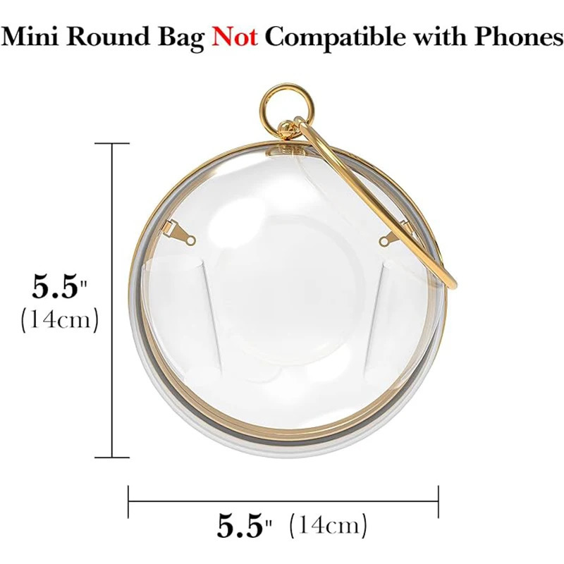 YYW Acrylic Ball Shoulder Bag Womens 2024 Cross shaped Bag PVC Handbag with Chain Transparent Night Clutch 241106