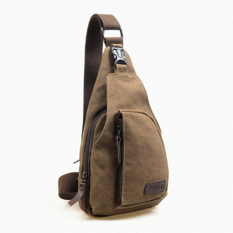 Man Fashion Messenger Casual Travel Chest Bag Canvas Crossbody Back Pack Men's Shoulder Bag Multifunction Small Travel Bag