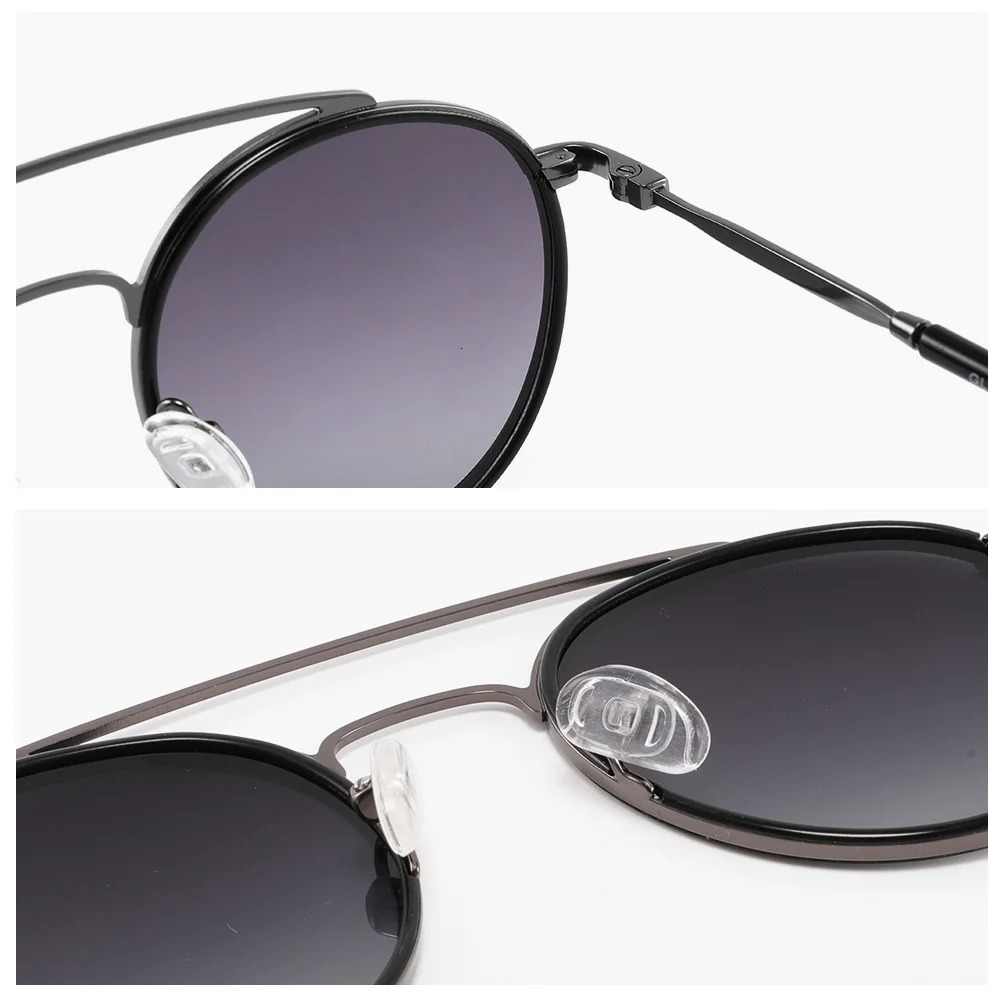 Classic Round Retro Sunglasses Round Double Bridge Metal Polarized Sunglasses Travel Glasses Shadows Lentes De Sol Para Mujer 241106