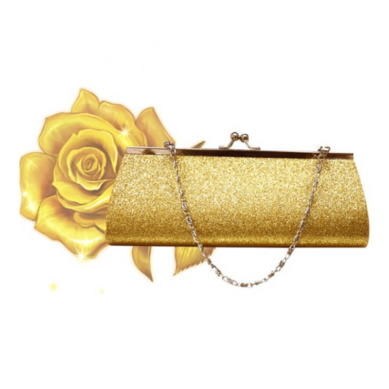 DCOS-Women Glitter Clutch Purse Evening Party Wedding Banquet Handbag Shoulder Bag