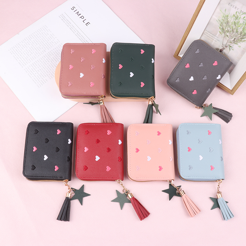 Women Small Ladies Mini Tassel Cute Girl Short Zipper Lovely PVC Leather Coin Purse Female Hand Wallet Y260206