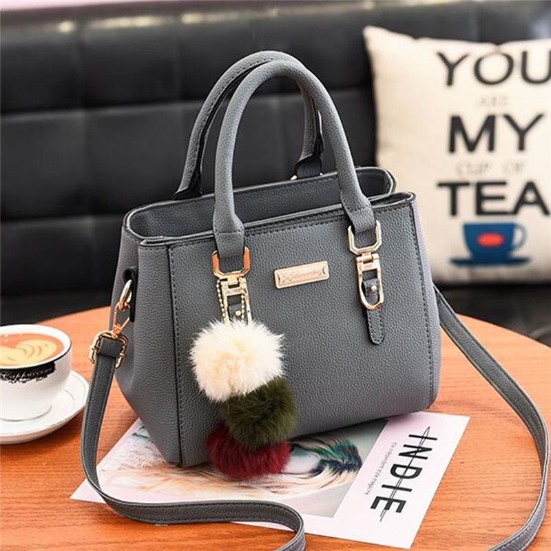 Luxury Handbag Women Bags Women Hairball Shoulder Bag Ladies Hand Bags Vintage Leather Messenger Bag Female Hand Bolso Bags
