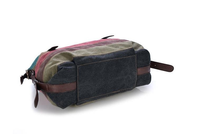Canvas Totes Striped Womens Handbag 2021 Patchwork Rainbow Shoulder Bag Fashion Female Casual Crossbody Bag Sac A Main