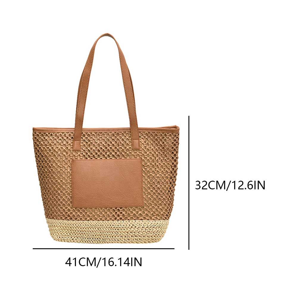 Women's Large Capacity Shoulder Bag Summer Straw Woven Basket Handbag Bag Fashion Female Luxury Designer Beach Bag Bali Shopper