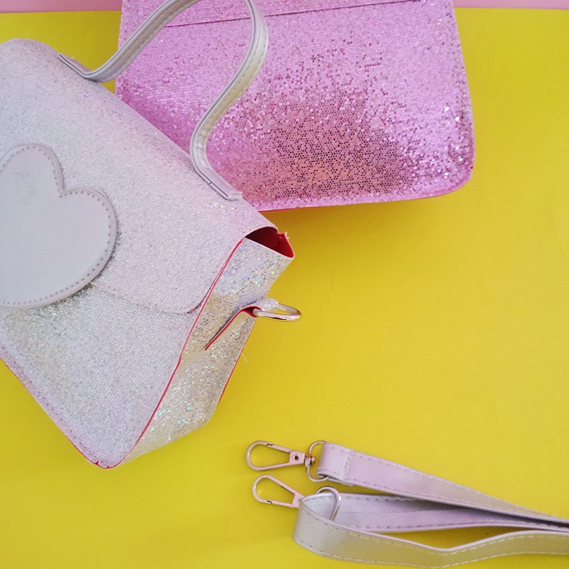 fashion Sweet Heart Silver Red Envelope Bag Small Shoulder Messenger Bag Crossbody Bags for Girls