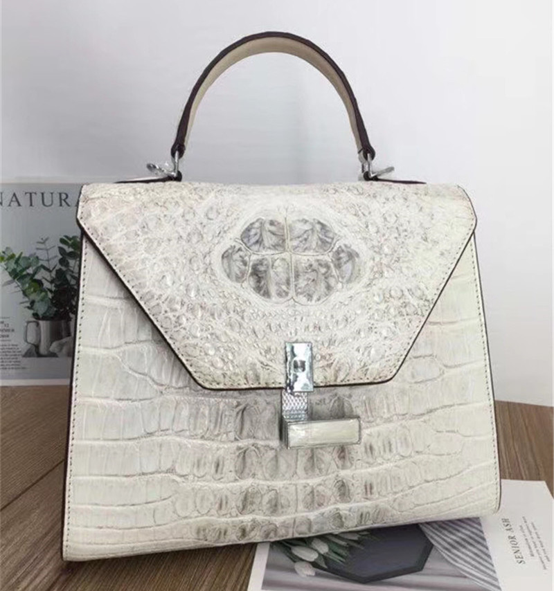 Fashion Designer Lady Purse Genuine Alligator Skin Women's Chic Handbag Exotic Crocodile Leather Female Shoulder Messenger Bag
