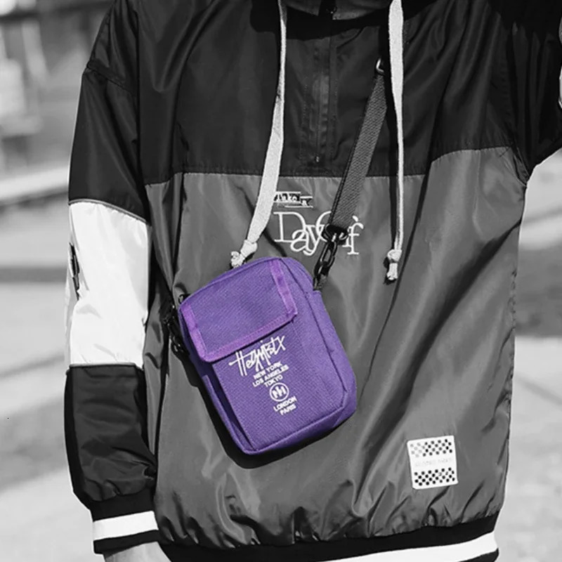 Men Sling Bag Mini Crossbody Fashion Phone Purse Breast Shoulder Canvas Messenger Mens Portable Chest Packs 241106