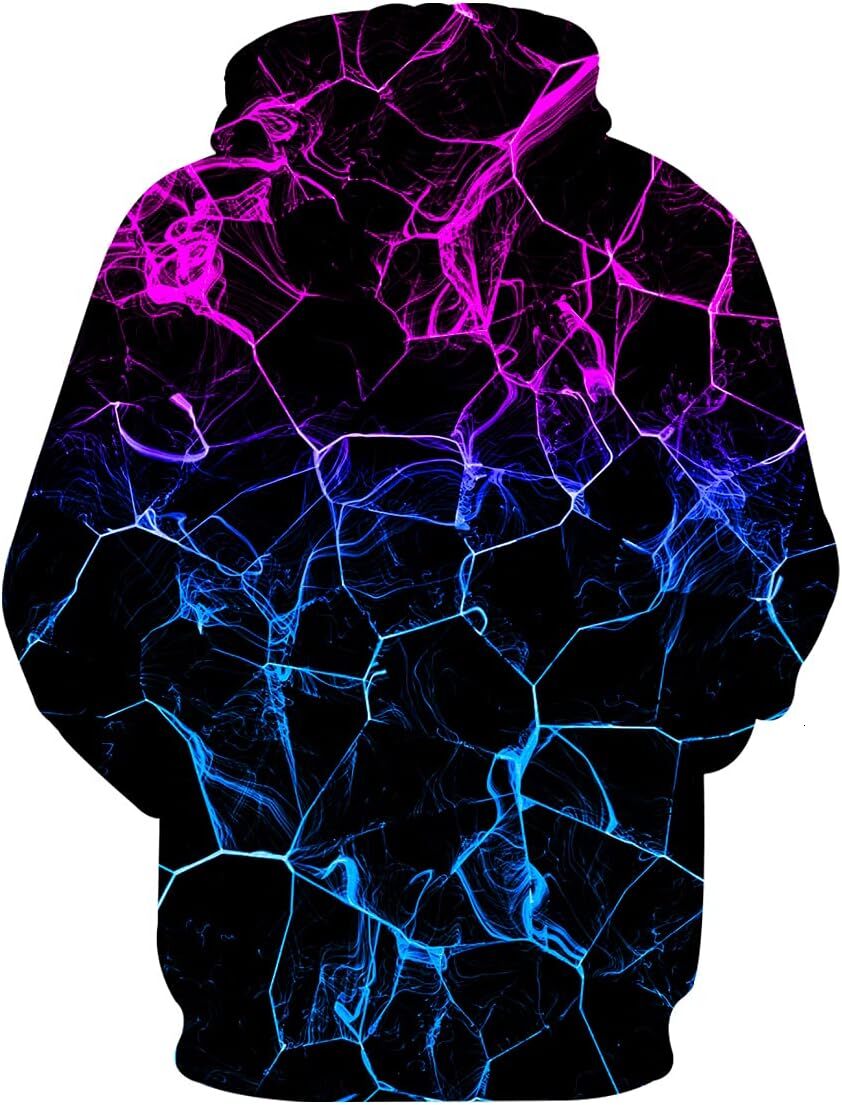 Hoodie for Mens Womens Unisex Colorful Graphic Hoodies 3D Print Cool Sweatshirt Cool Design with Pocket for Men and Women Graphic Fashion black