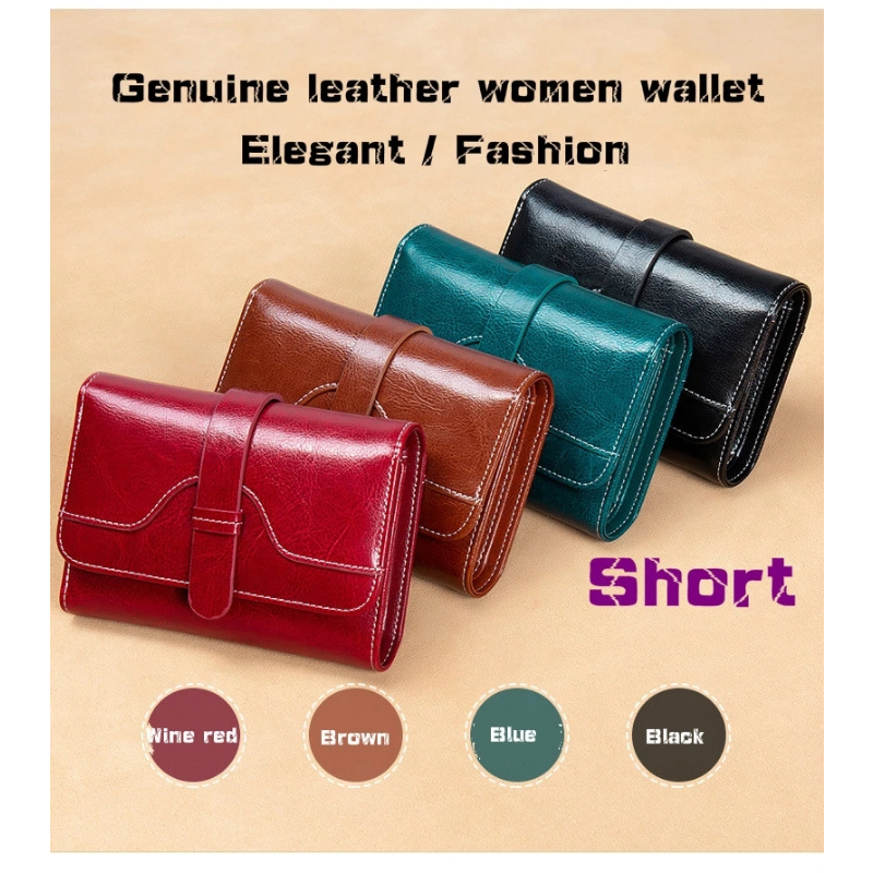 High Quality Women's Genuine Leather Wallet Female RFID Anti Theft Card Holder Coin Purse Wallets for Women Clutch Bag