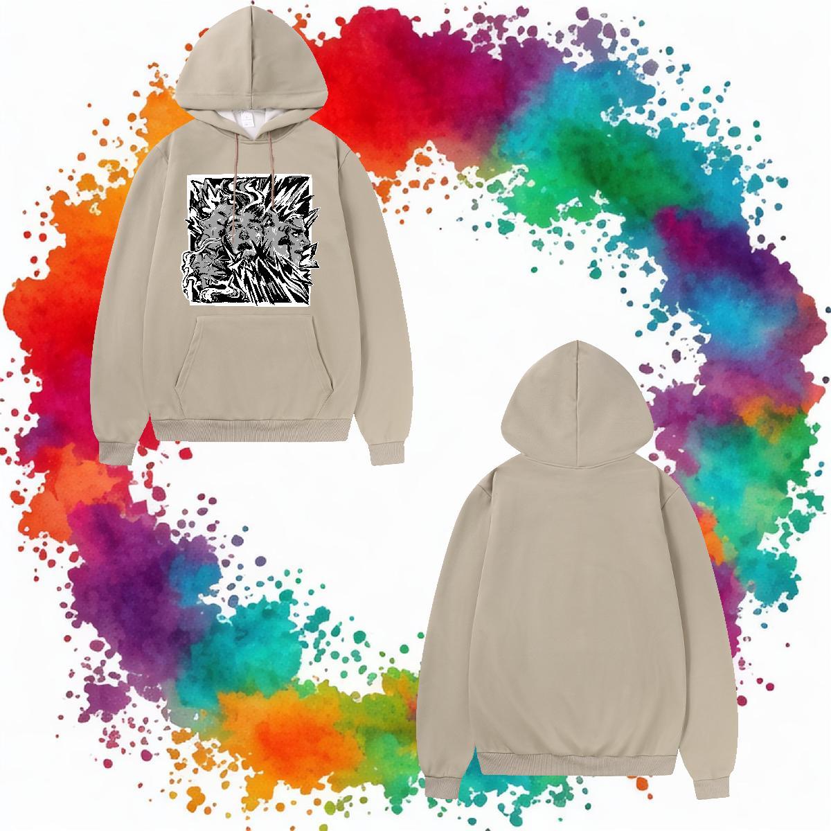 Designer Fashion Hoodie for Men Hooded Collar Long Sleeves Popular Mens Hoodie Black Khaki Blue Clothes Casual Warm Fleece